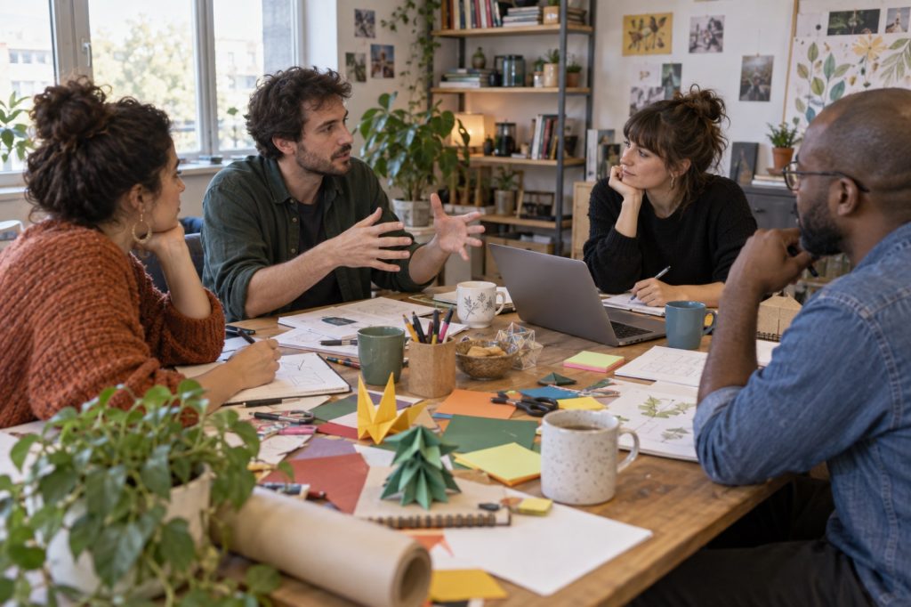 L'équipe prépare le programme des ateliers