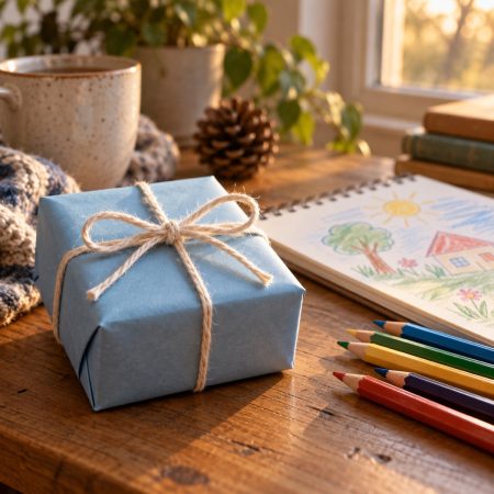 Boîte cadeau avec carnet de croquis et crayons de couleur