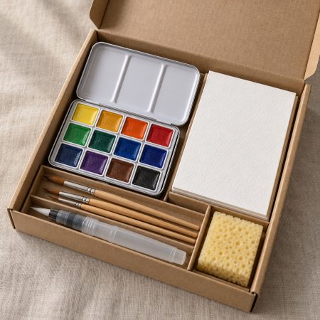 Kit aquarelle junior avec pinceaux et papier