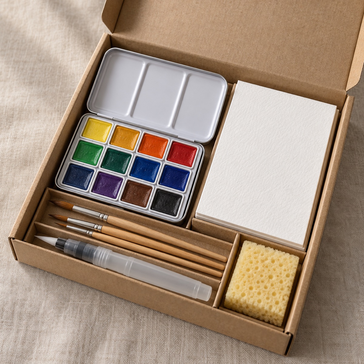 Kit aquarelle junior avec pinceaux et papier