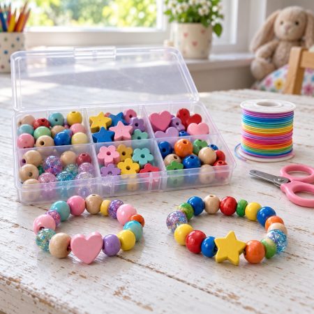 Kit bijoux en perles avec boîte à compartiments